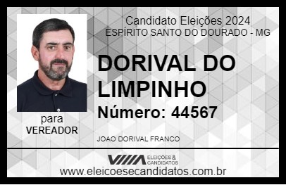 Candidato DORVAL DO LIMPINHO 2024 - ESPÍRITO SANTO DO DOURADO - Eleições