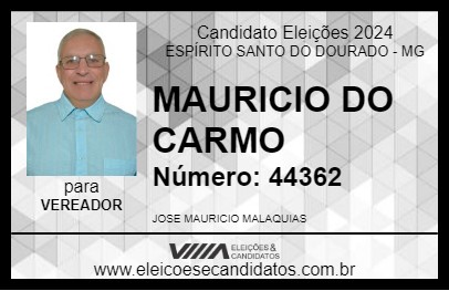 Candidato MAURICIO DO CARMO 2024 - ESPÍRITO SANTO DO DOURADO - Eleições