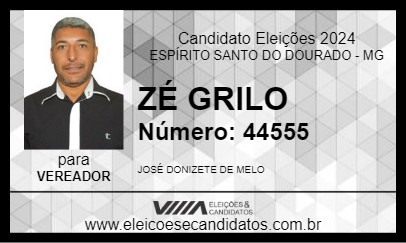 Candidato ZÉ GRILO 2024 - ESPÍRITO SANTO DO DOURADO - Eleições