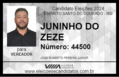 Candidato JUNINHO DO ZEZE 2024 - ESPÍRITO SANTO DO DOURADO - Eleições