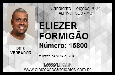 Candidato ELIEZER FORMIGÃO 2024 - ALPINÓPOLIS - Eleições