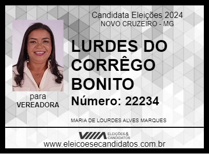 Candidato LURDES DO CORRÊGO BONITO 2024 - NOVO CRUZEIRO - Eleições