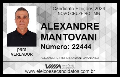 Candidato ALEXANDRE MANTOVANI 2024 - NOVO CRUZEIRO - Eleições