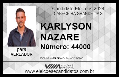 Candidato KARLYSON NAZARE  2024 - CABECEIRA GRANDE - Eleições