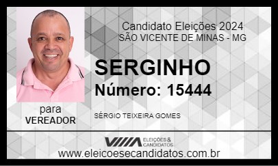 Candidato SERGINHO 2024 - SÃO VICENTE DE MINAS - Eleições