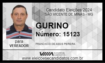 Candidato GURINO 2024 - SÃO VICENTE DE MINAS - Eleições