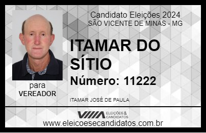 Candidato ITAMAR DO SÍTIO 2024 - SÃO VICENTE DE MINAS - Eleições