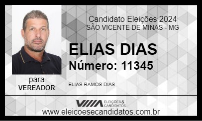 Candidato ELIAS DIAS 2024 - SÃO VICENTE DE MINAS - Eleições