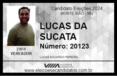 Candidato LUCAS DA SUCATA 2024 - MONTE SIÃO - Eleições