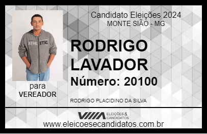 Candidato RODRIGO LAVADOR 2024 - MONTE SIÃO - Eleições