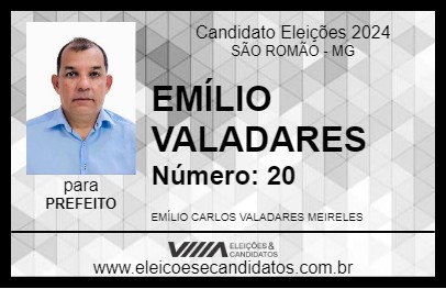 Candidato EMÍLIO VALADARES 2024 - SÃO ROMÃO - Eleições