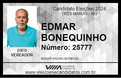 Candidato EDMAR BONEQUINHO 2024 - TRÊS MARIAS - Eleições