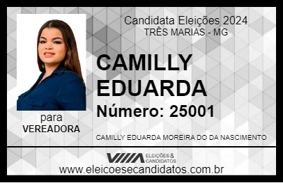 Candidato CAMILLY EDUARDA 2024 - TRÊS MARIAS - Eleições