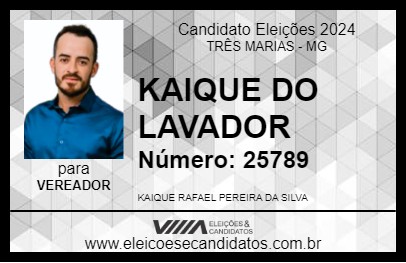 Candidato KAIQUE DO LAVADOR 2024 - TRÊS MARIAS - Eleições