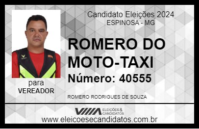 Candidato ROMERO DO MOTO-TAXI 2024 - ESPINOSA - Eleições