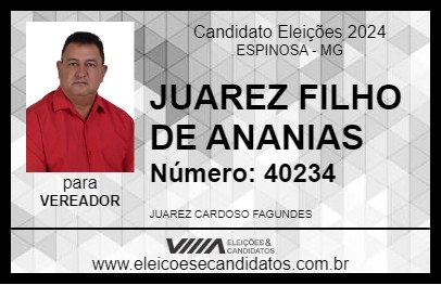 Candidato JUAREZ FILHO DE ANANIAS 2024 - ESPINOSA - Eleições