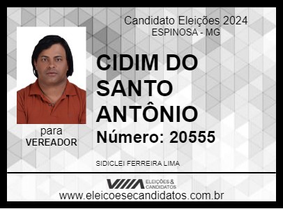 Candidato CIDIM DO SANTO ANTÔNIO 2024 - ESPINOSA - Eleições