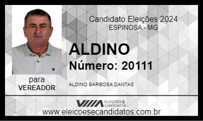 Candidato ALDINO 2024 - ESPINOSA - Eleições