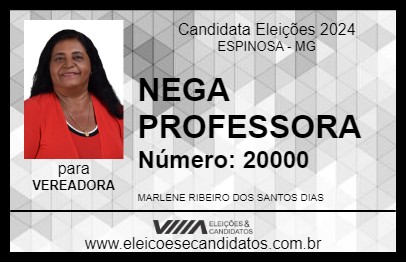 Candidato NEGA PROFESSORA 2024 - ESPINOSA - Eleições