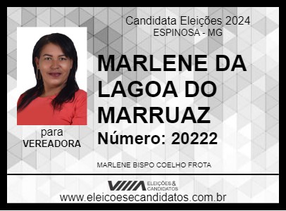 Candidato MARLENE DA LAGOA DO MARRUAZ 2024 - ESPINOSA - Eleições