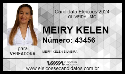 Candidato MEIRY KELEN 2024 - OLIVEIRA - Eleições