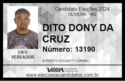 Candidato DITO DONY DA CRUZ 2024 - OLIVEIRA - Eleições