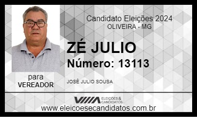 Candidato ZÉ JULIO 2024 - OLIVEIRA - Eleições