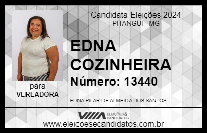 Candidato EDNA COZINHEIRA 2024 - PITANGUI - Eleições