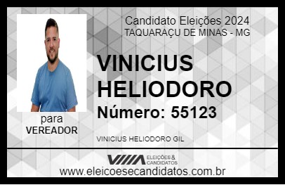 Candidato VINICIUS HELIODORO 2024 - TAQUARAÇU DE MINAS - Eleições