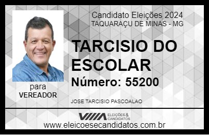 Candidato TARCISIO DO ESCOLAR 2024 - TAQUARAÇU DE MINAS - Eleições