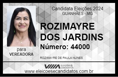 Candidato ROZIMAYRE DOS JARDINS 2024 - GUANHÃES - Eleições