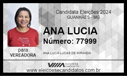 Candidato ANA LUCIA 2024 - GUANHÃES - Eleições