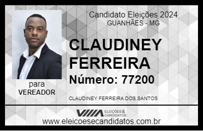 Candidato CLAUDINEY FERREIRA 2024 - GUANHÃES - Eleições