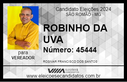 Candidato ROBINHO DA UVA 2024 - SÃO ROMÃO - Eleições