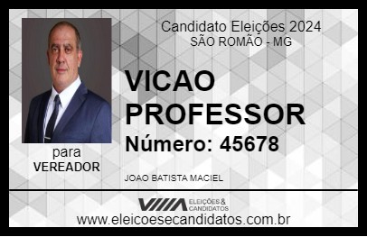 Candidato VICAO PROFESSOR 2024 - SÃO ROMÃO - Eleições