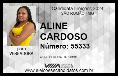 Candidato ALINE CARDOSO 2024 - SÃO ROMÃO - Eleições