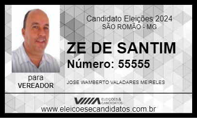 Candidato ZE DE SANTIM 2024 - SÃO ROMÃO - Eleições