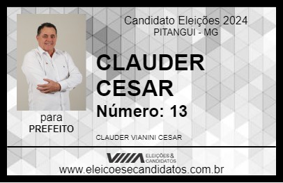 Candidato CLAUDER CESAR 2024 - PITANGUI - Eleições