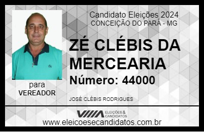 Candidato ZÉ CLÉBIS DA MERCEARIA 2024 - CONCEIÇÃO DO PARÁ - Eleições