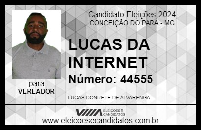 Candidato LUCAS DA INTERNET 2024 - CONCEIÇÃO DO PARÁ - Eleições