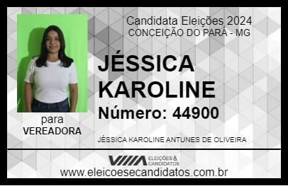 Candidato JÉSSICA KAROLINE 2024 - CONCEIÇÃO DO PARÁ - Eleições