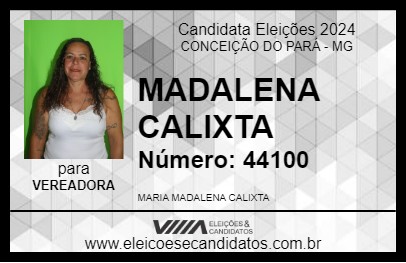 Candidato MADALENA CALIXTA 2024 - CONCEIÇÃO DO PARÁ - Eleições