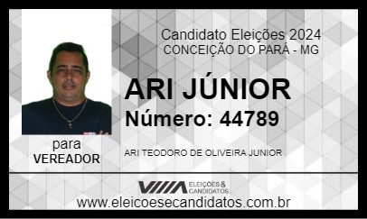 Candidato ARI JÚNIOR 2024 - CONCEIÇÃO DO PARÁ - Eleições