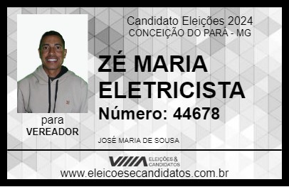 Candidato ZÉ MARIA ELETRICISTA 2024 - CONCEIÇÃO DO PARÁ - Eleições