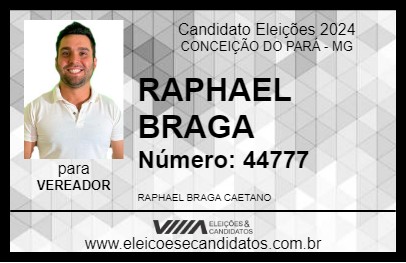 Candidato RAPHAEL BRAGA 2024 - CONCEIÇÃO DO PARÁ - Eleições