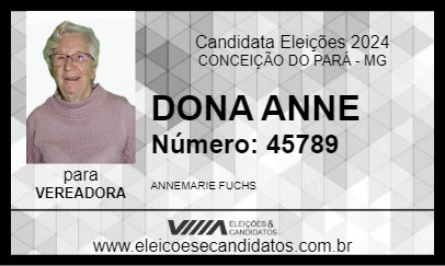 Candidato DONA ANNE 2024 - CONCEIÇÃO DO PARÁ - Eleições