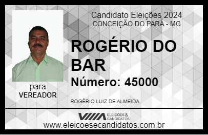 Candidato ROGÉRIO DO BAR 2024 - CONCEIÇÃO DO PARÁ - Eleições