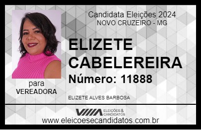 Candidato ELIZETE CABELEREIRA 2024 - NOVO CRUZEIRO - Eleições