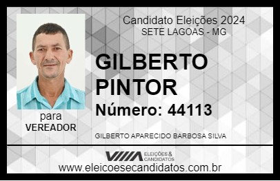 Candidato GILBERTO PINTOR 2024 - SETE LAGOAS - Eleições