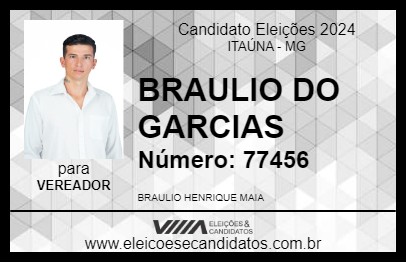 Candidato BRAULIO DO GARCIAS 2024 - ITAÚNA - Eleições